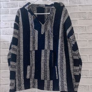 Vintage Mx Striped Hooded Pullover Knit Sweater